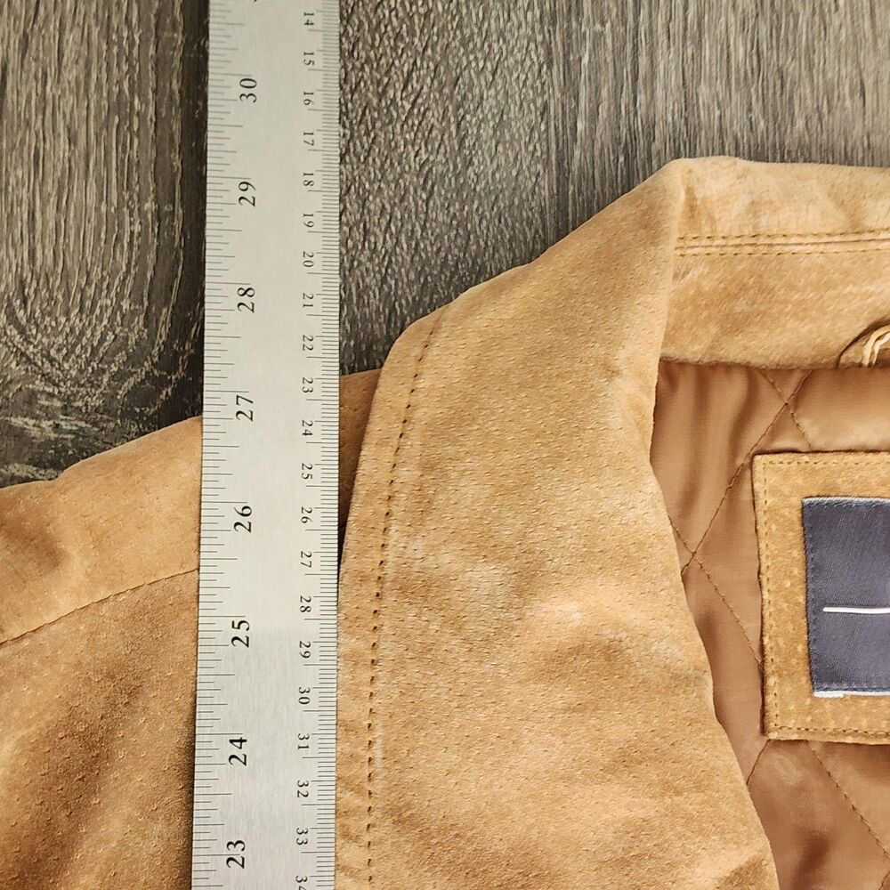 NWT Cezani Men's Genuine Suede Leather Jacket Camel Brown Zip Quilted Lined XL - Picture 16 of 16